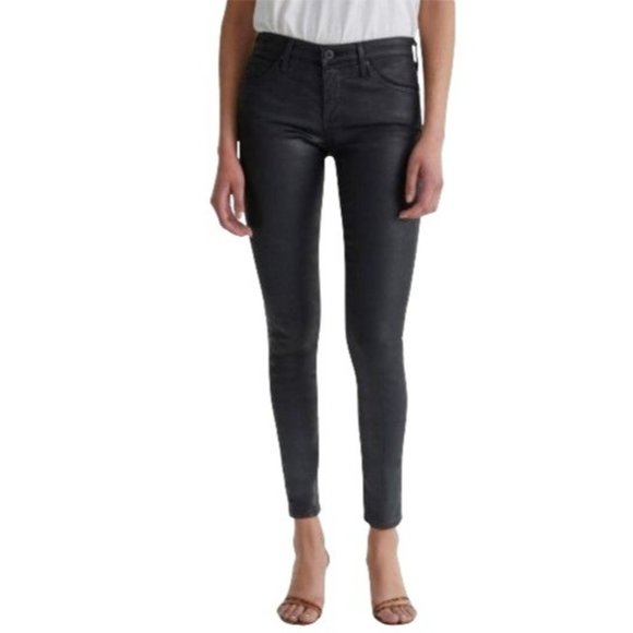 Ag Adriano Goldschmied Denim - AG Adriano Goldschmied Legging Ankle Jeans with Leatherette Coating - Women's 32